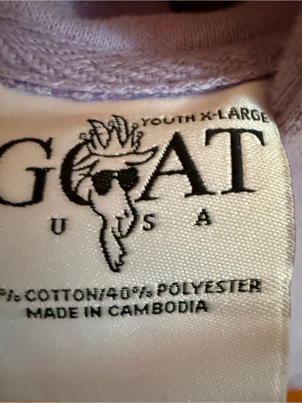 Kids Lavender Pullover Hoodie with Embroidered Goat Graphic - Picture 3 of 3